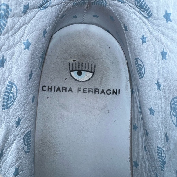 Chiara Ferragni Eye-motif High Top Sneakers Shoes Leather Italy Size EU 36 US 6 - Picture 4 of 16